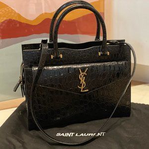 COPY - YSL UPTOWN MEDIUM TOTE IN SHINY CROCODILE-…